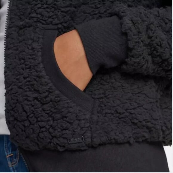 NEW Marc New York Womens Fleece Full Zip Jacket M NWT Hooded Black - Picture 10 of 11